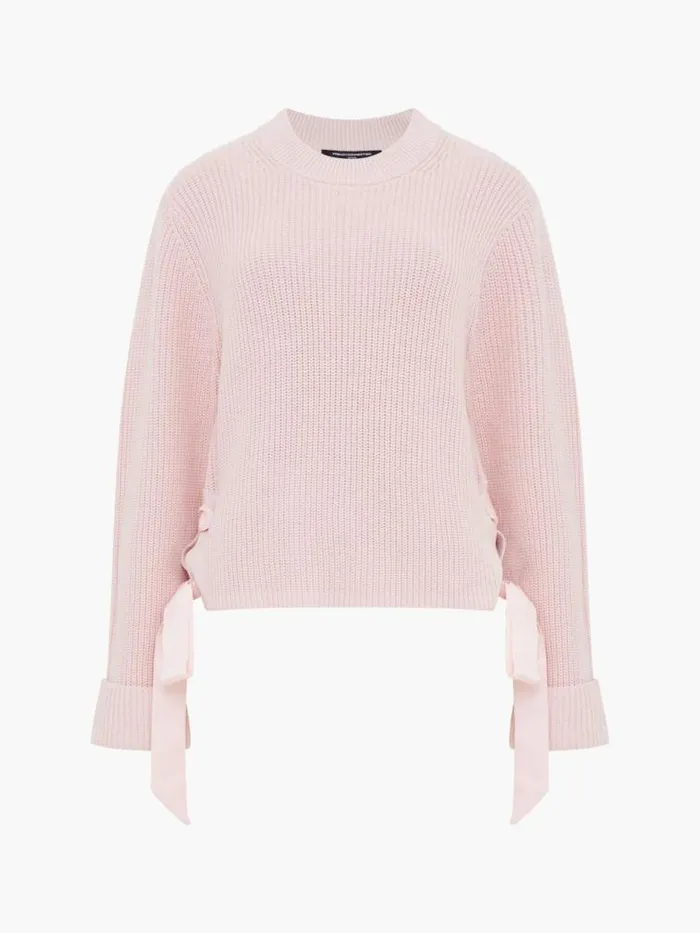 French Connection Kaila Tie Detail Jumper Lotus Pink Women Jumpers and Cardigans