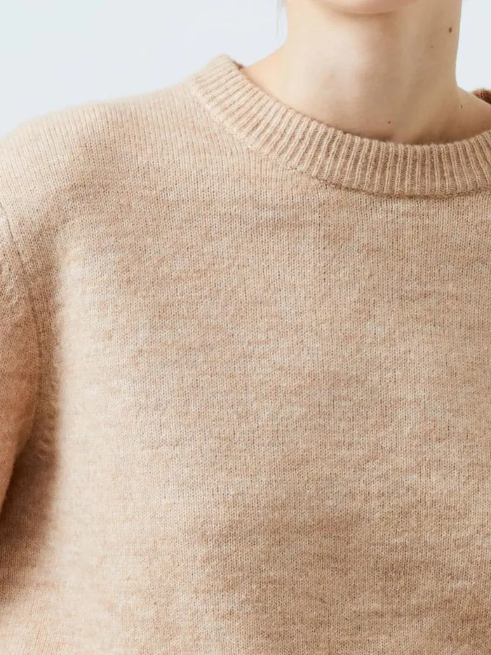 French Connection Kesia Recycled Crew Neck Jumper Camel Mel Women Jumpers and Cardigans