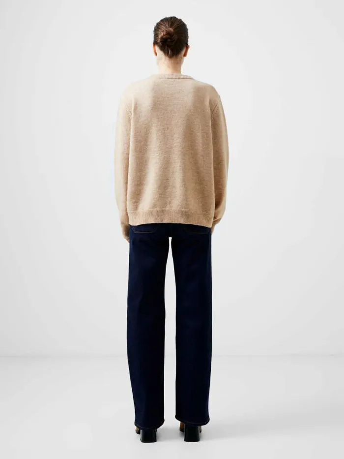 French Connection Kesia Recycled Crew Neck Jumper Camel Mel Women Jumpers and Cardigans