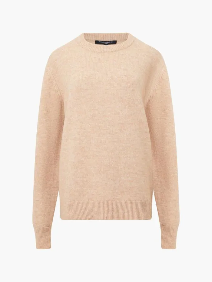 French Connection Kesia Recycled Crew Neck Jumper Camel Mel Women Jumpers and Cardigans