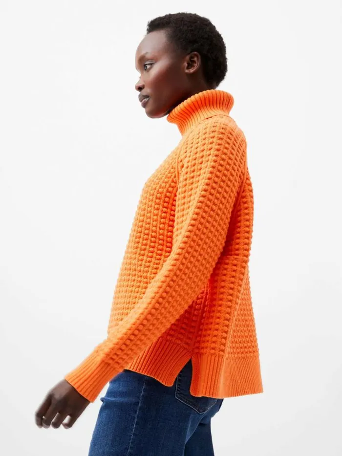 French Connection Keya Popcorn Knit Mozart Jumper Coral Rose Women Jumpers and Cardigans French Connection Keya Popcorn Knit Mozart Jumper Coral Rose Women Jumpers and Cardigans
