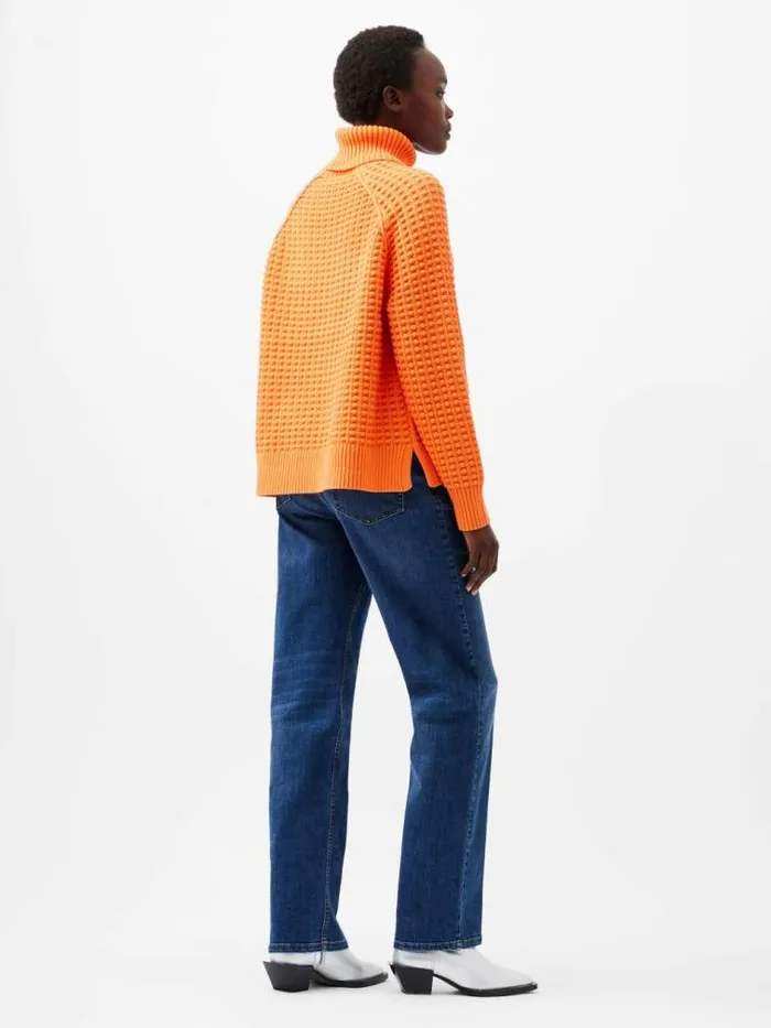 French Connection Keya Popcorn Knit Mozart Jumper Coral Rose Women Jumpers and Cardigans