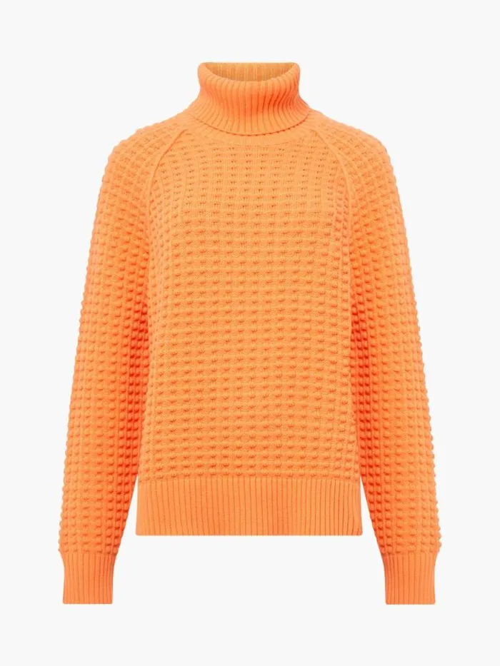 French Connection Keya Popcorn Knit Mozart Jumper Coral Rose Women Jumpers and Cardigans