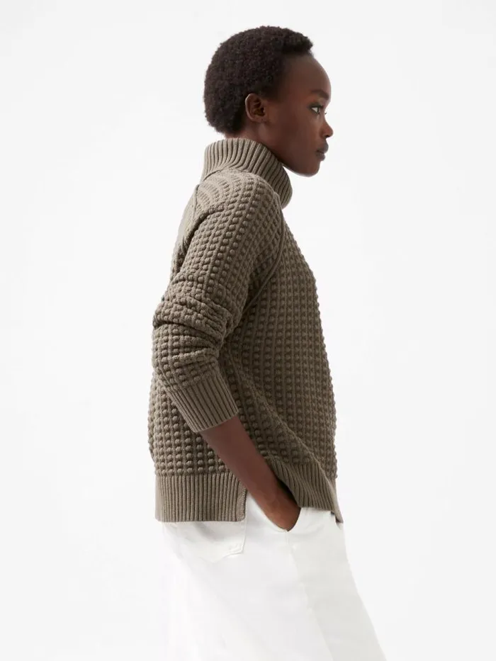 French Connection Keya Popcorn Knit Mozart Jumper Tarmac Khaki Women Jumpers and Cardigans French Connection Keya Popcorn Knit Mozart Jumper Tarmac Khaki Women Jumpers and Cardigans