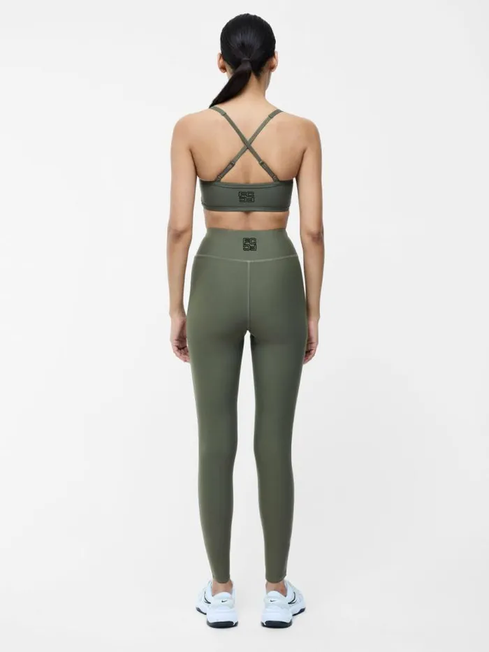 French Connection Khaki Ruched Sports Bra Khaki Women Tops