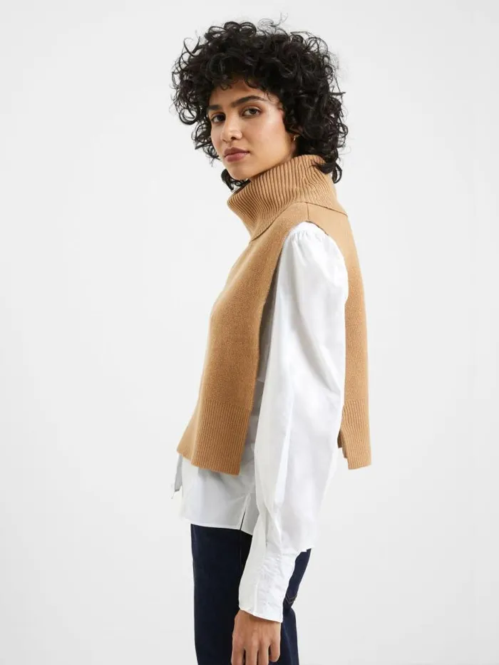 French Connection Knitted Cloak Camel Women Jumpers and Cardigans