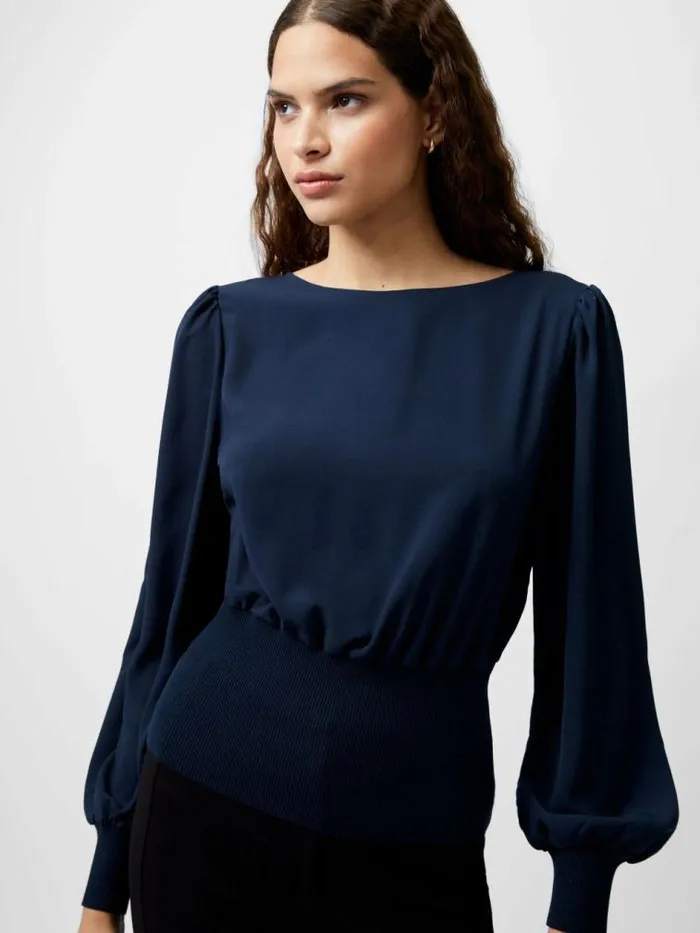 French Connection Krista Knit Slash Neck Jumper Marine Women Jumpers and Cardigans French Connection Krista Knit Slash Neck Jumper Marine Women Jumpers and Cardigans