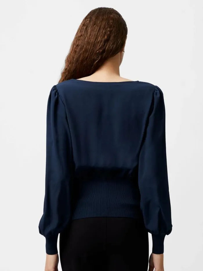 French Connection Krista Knit Slash Neck Jumper Marine Women Jumpers and Cardigans