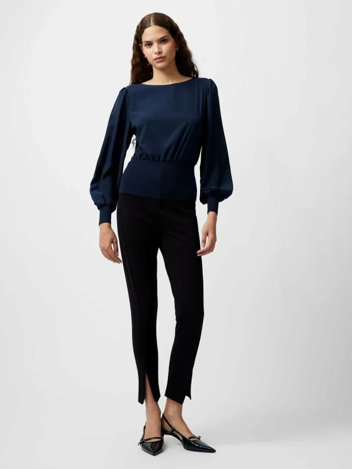 French Connection Krista Knit Slash Neck Jumper Marine Women Jumpers and Cardigans