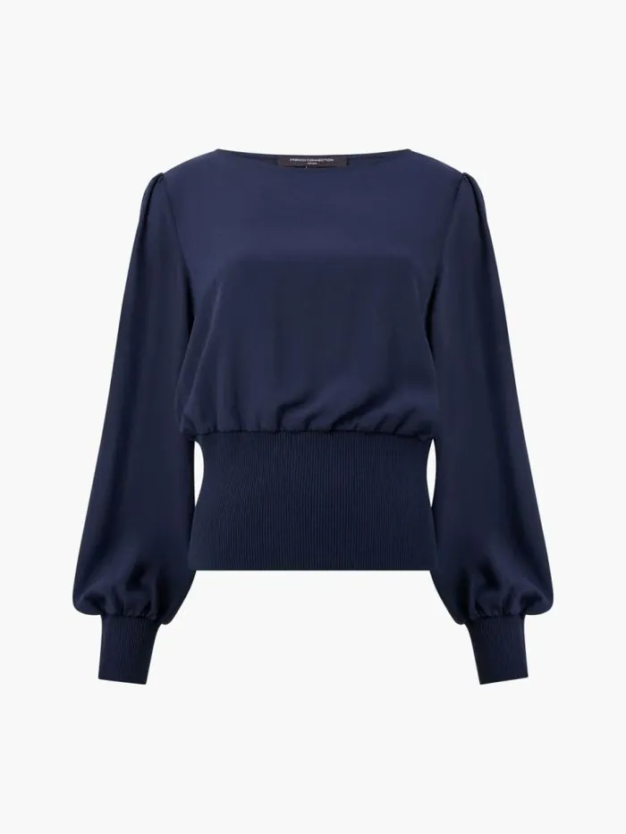 French Connection Krista Knit Slash Neck Jumper Marine Women Jumpers and Cardigans