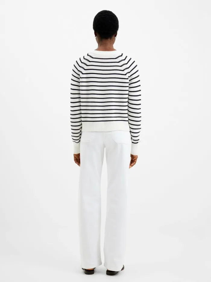 French Connection Lillie Mozart Stripe Jumper Summer Whiteutility Blue Women Jumpers and Cardigans