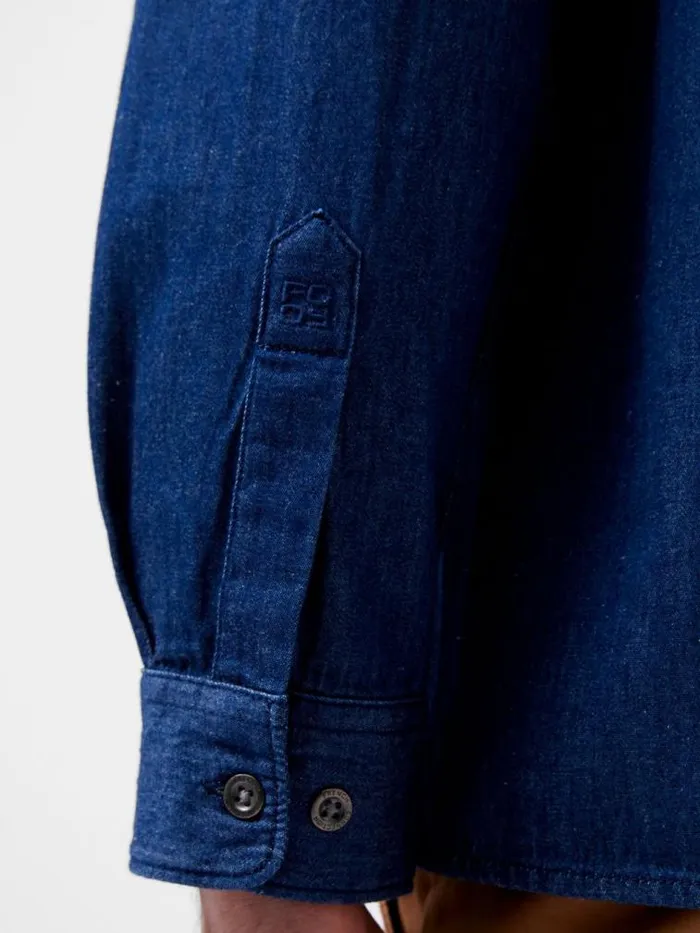 French Connection Long Sleeve Denim Shirt Mid Wash Men Shirts