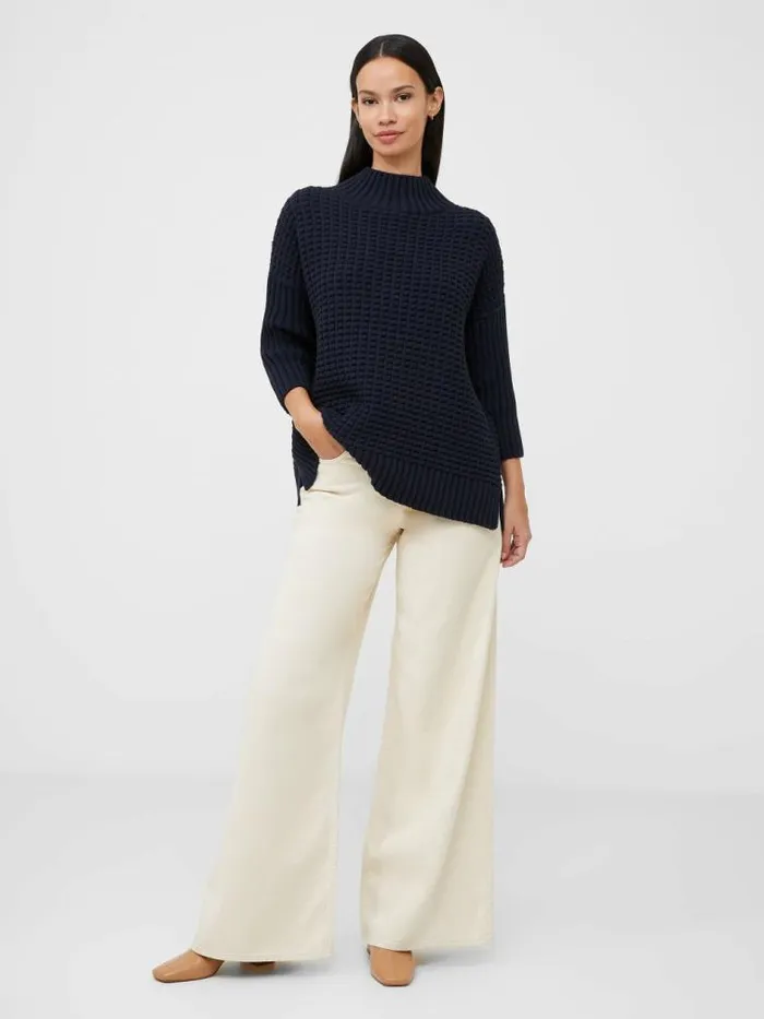 French Connection Mozart Popcorn High Neck Jumper Nocturnal Women Jumpers and Cardigans