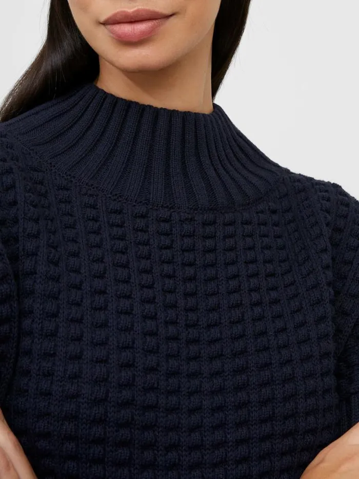 French Connection Mozart Popcorn High Neck Jumper Nocturnal Women Jumpers and Cardigans