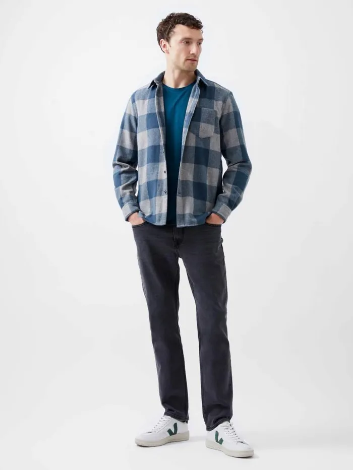 French Connection Neve Check Shirt Blue Check Men Shirts