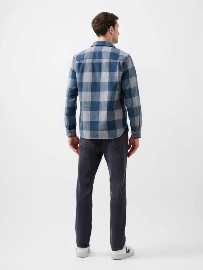 French Connection Neve Check Shirt Blue Check Men Shirts