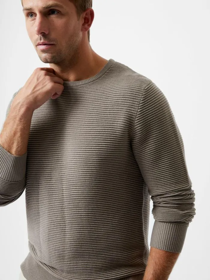 French Connection Ottoman Jumper Taupe Men Knitwear