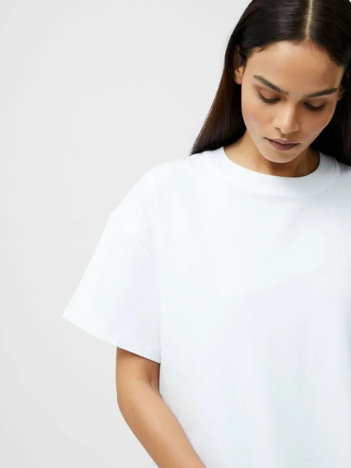 French Connection Rallie Oversized TShirt Linen White Women Tops