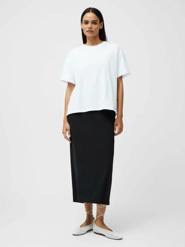 French Connection Rallie Oversized TShirt Linen White Women Tops