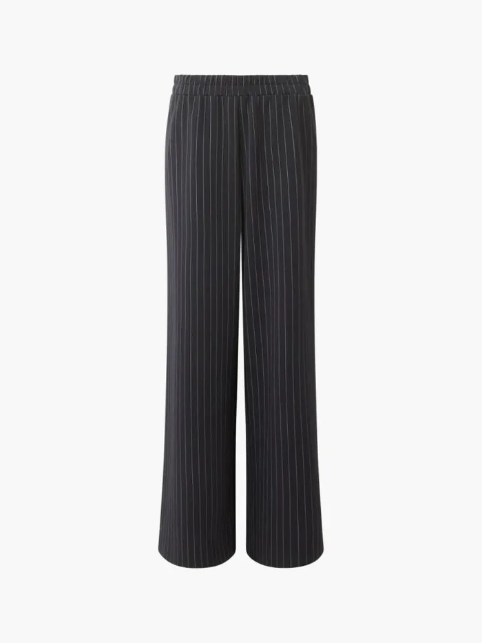French Connection Regina Jersey Pinstripe Wide Leg Trousers Blackwhite Women Trousers