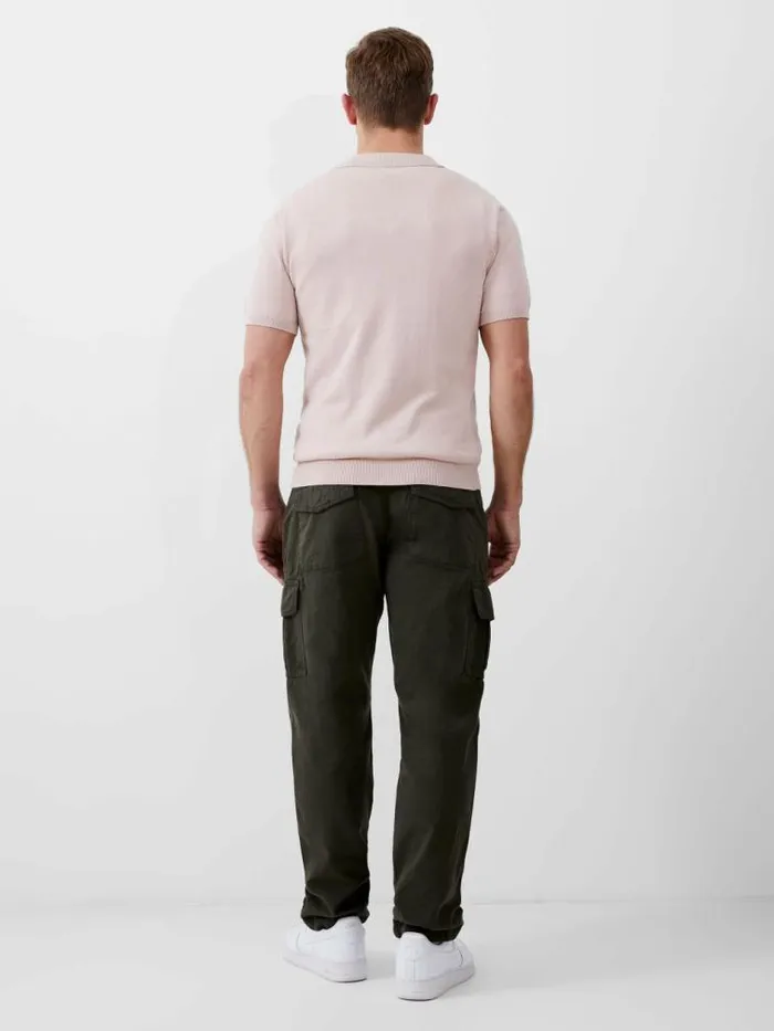 French Connection Resort Short Sleeve Polo Shirt Silver Pink Men TShirts and Polo Shirts