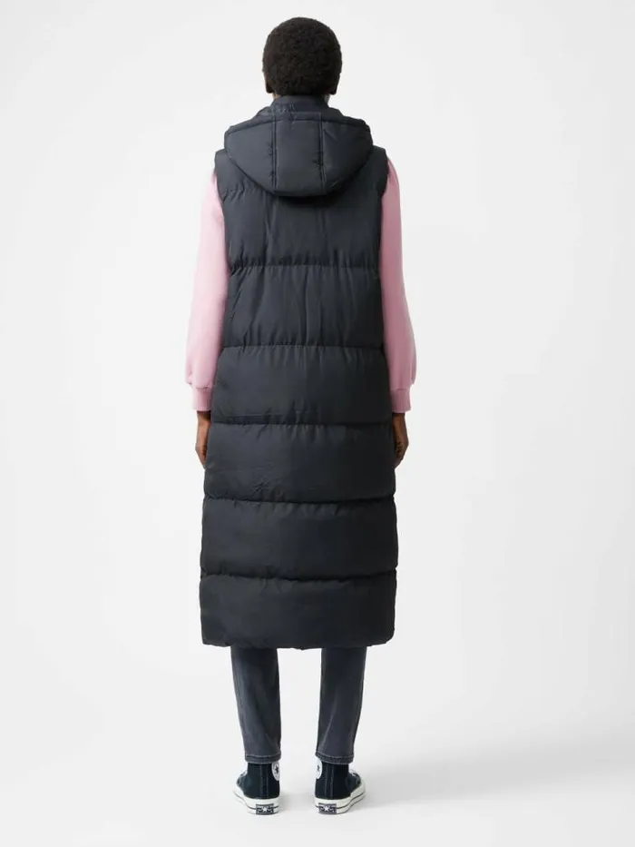 French Connection Row Long Gilet Black Women Coats and Jackets