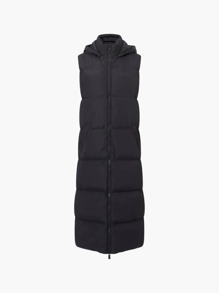 French Connection Row Long Gilet Black Women Coats and Jackets