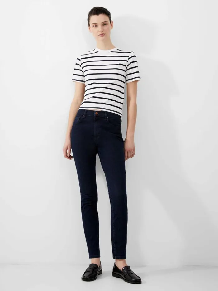 French Connection Soft Stretch Denim High Rise Skinny Jeans 30 Inch Dark Wash Women Trousers