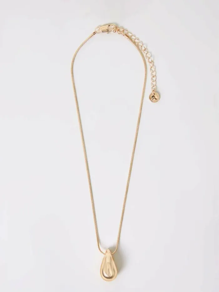 French Connection Tear Drop Pendant Necklace Gold Women Jewellery