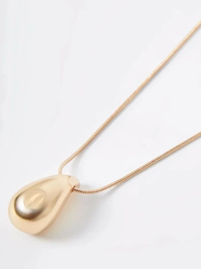 French Connection Tear Drop Pendant Necklace Gold Women Jewellery