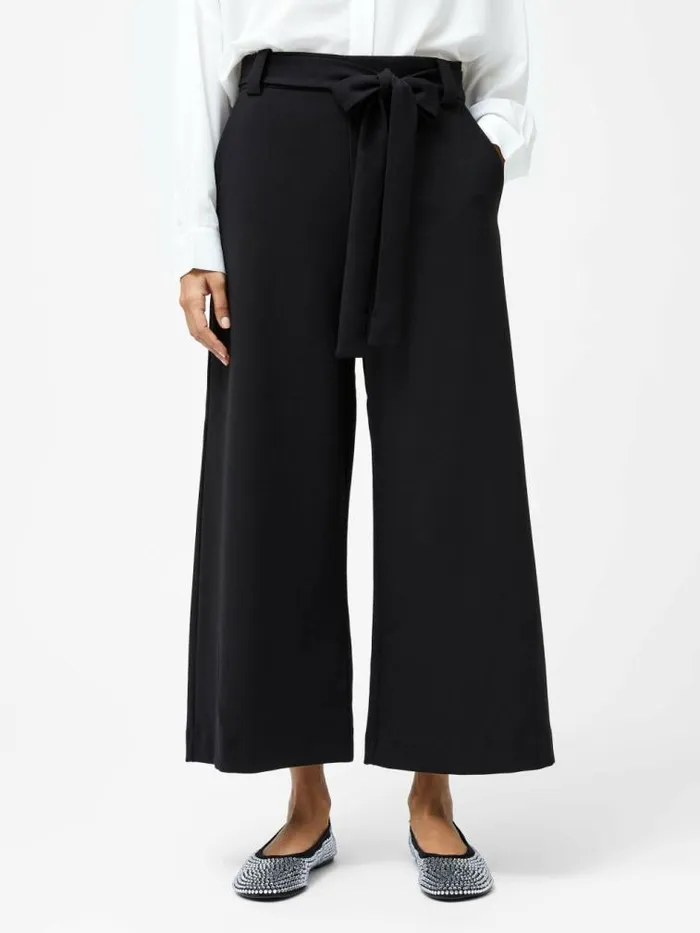 French Connection Whisper Belted Culottes Black Women Trousers