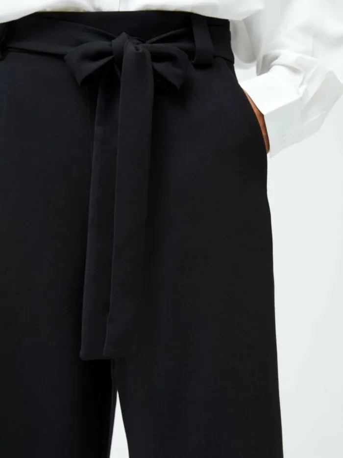 French Connection Whisper Belted Culottes Black Women Trousers