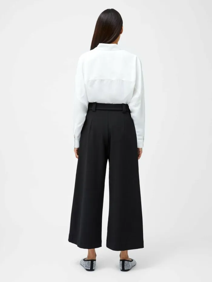 French Connection Whisper Belted Culottes Black Women Trousers