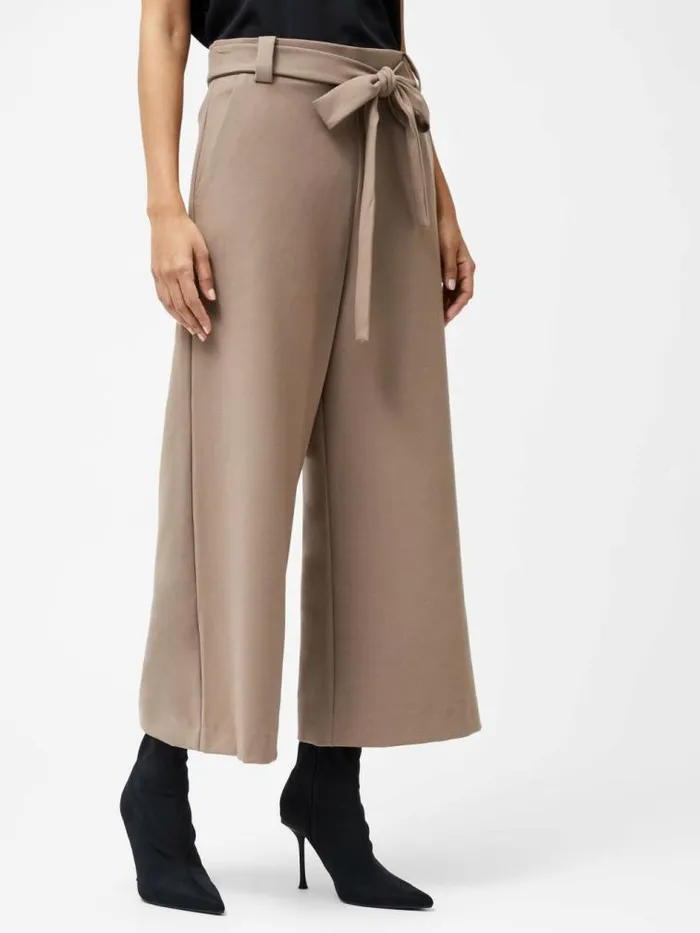 French Connection Whisper Belted Culottes Mocha Mousse Women Trousers