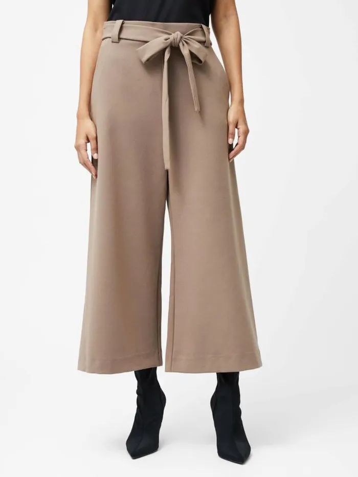 French Connection Whisper Belted Culottes Mocha Mousse Women Trousers
