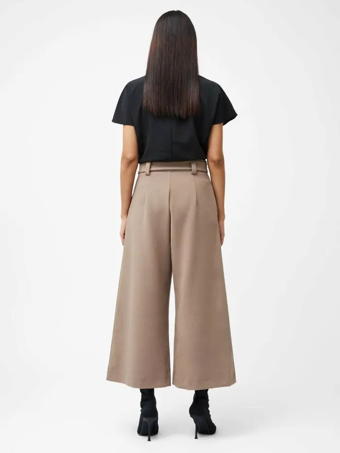 French Connection Whisper Belted Culottes Mocha Mousse Women Trousers