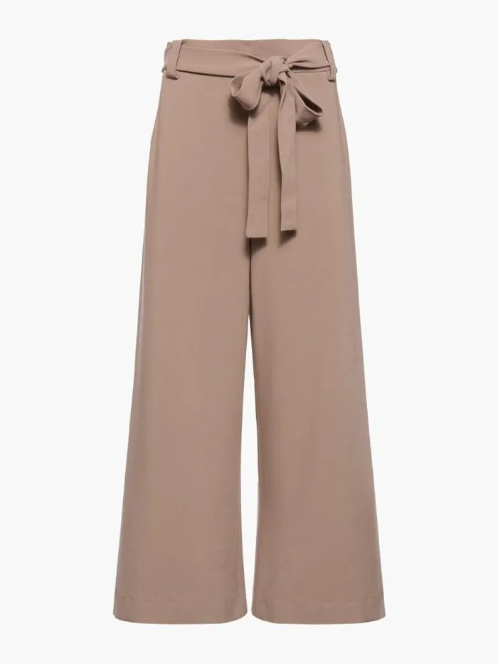French Connection Whisper Belted Culottes Mocha Mousse Women Trousers
