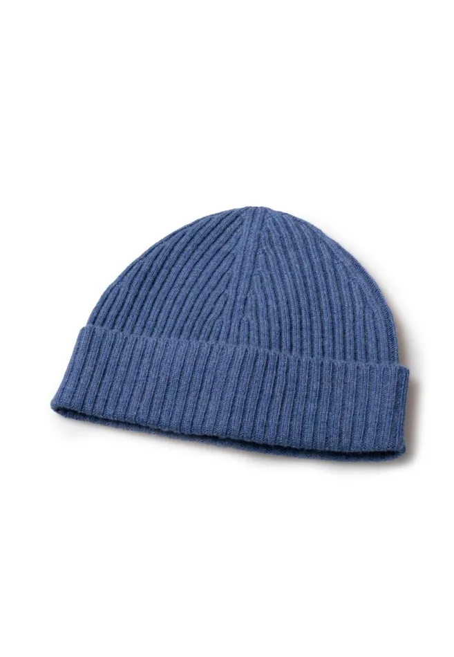 FYNCHHATTON Beanie Made Of Soft Merinocashmere Mix Wavesay Greenoffwhite Men Accessories