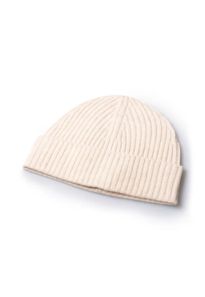 FYNCHHATTON Beanie Made Of Soft Merinocashmere Mix Wavesay Greenoffwhite Men Accessories FYNCHHATTON Beanie Made Of Soft Merinocashmere Mix Wavesay Greenoffwhite Men Accessories