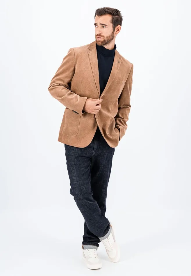 FYNCHHATTON Blazer From Cord With Two Buttons Beige Men Jackets and Coats