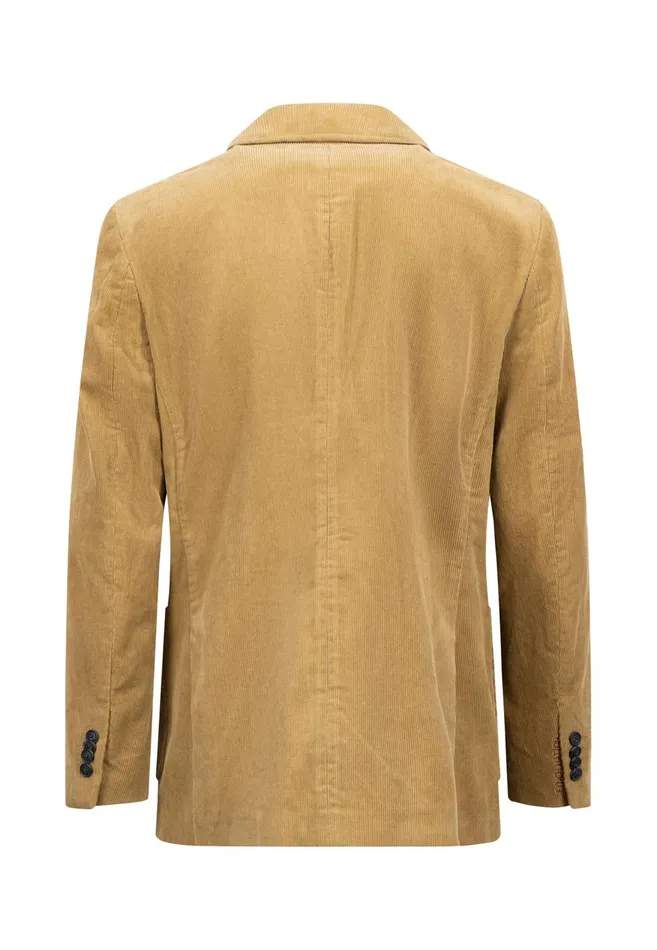 FYNCHHATTON Blazer From Cord With Two Buttons Beige Men Jackets and Coats