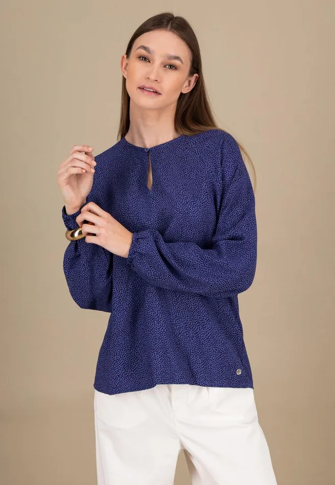 FYNCHHATTON Blouse With Subtle Dot Pattern Crimson Redblue Purpleash Women Blouses