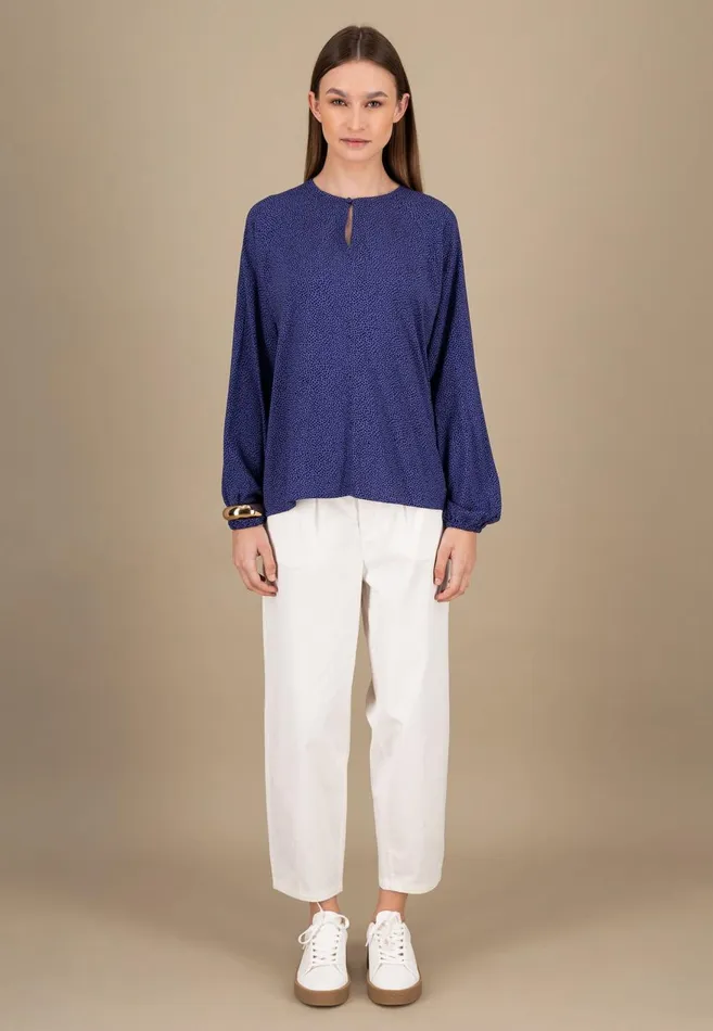 FYNCHHATTON Blouse With Subtle Dot Pattern Crimson Redblue Purpleash Women Blouses