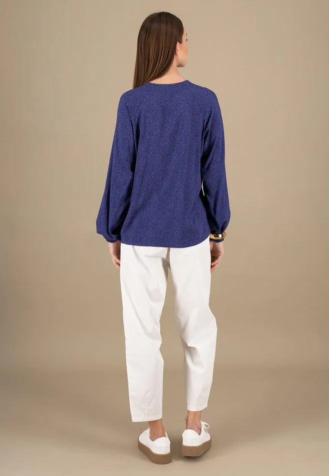 FYNCHHATTON Blouse With Subtle Dot Pattern Crimson Redblue Purpleash Women Blouses