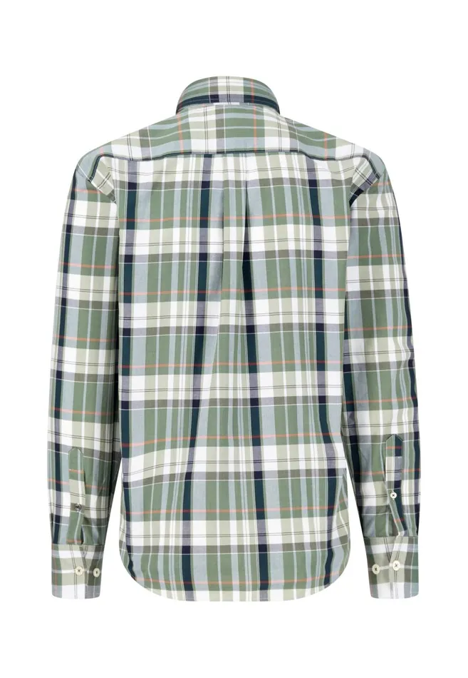 FYNCHHATTON Carroted Shirt With Buttondown Collar Dark Emeraldvibrant Bluerust Men Shirts