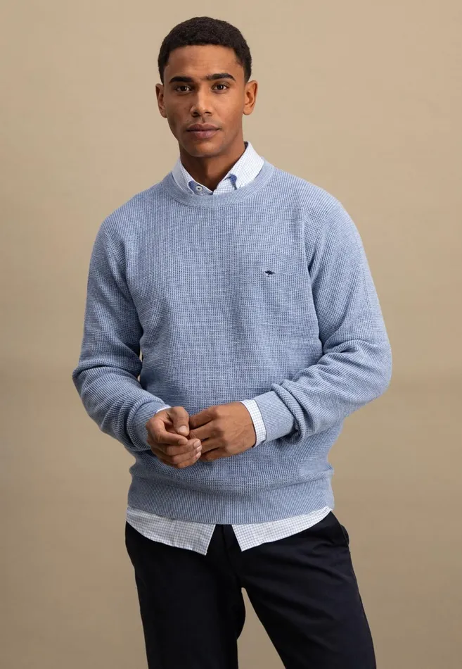 FYNCHHATTON Coarse Knitting Sweater With A Round Neckline Summer Breeze Men Sweater