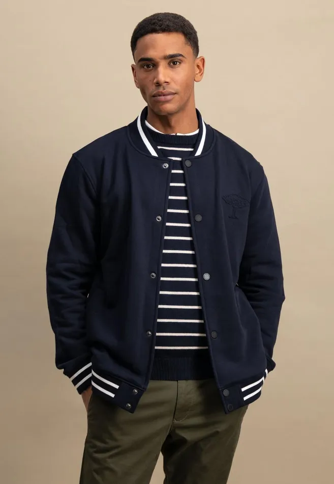 FYNCHHATTON College Jacket With Push Buttons Navynew Offwhite Men Cardigan