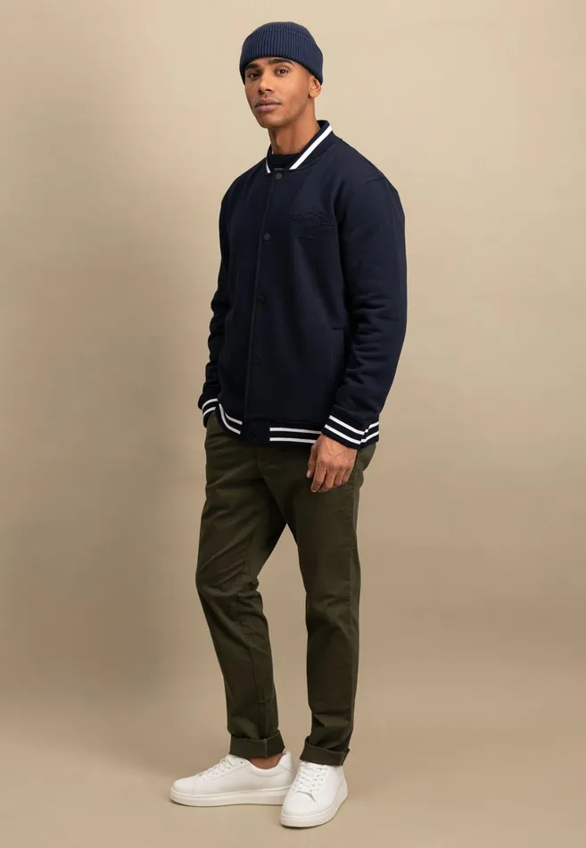 FYNCHHATTON College Jacket With Push Buttons Navynew Offwhite Men Cardigan