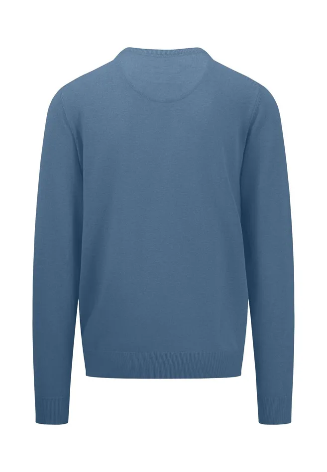 FYNCHHATTON Cotton Knitting Sweater With A Circular Neckline Dark Tealruby Redpale Blushfuchsianew Dijonrustflamevibrant Blue Men Sweater