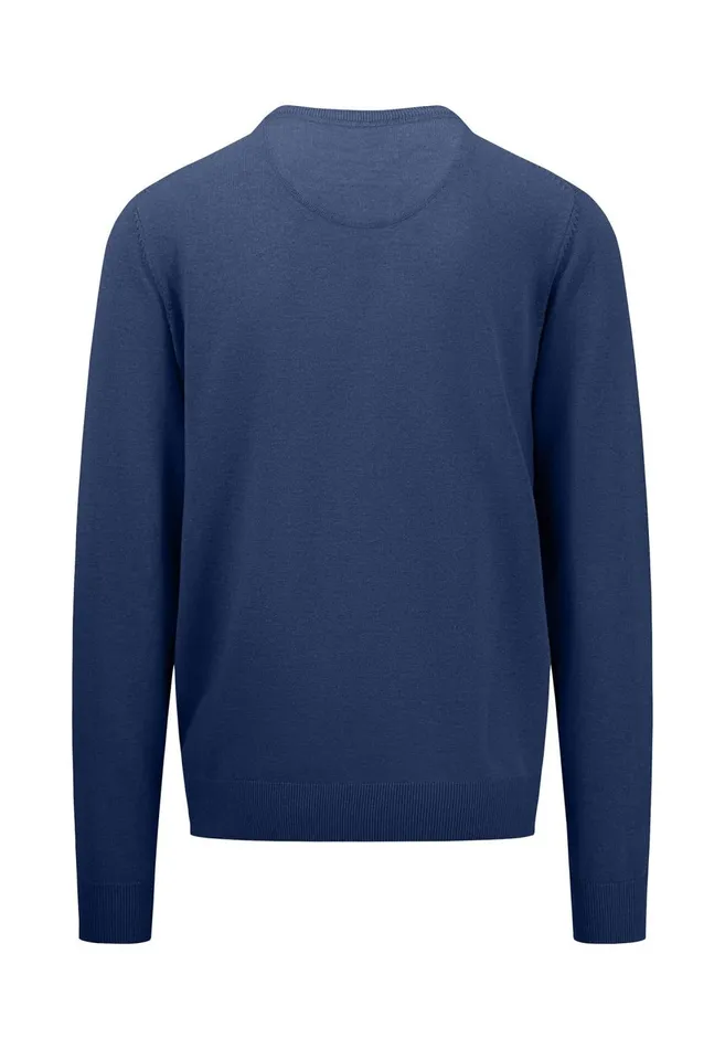 FYNCHHATTON Cotton Knitting Sweater With A Circular Neckline Dark Tealruby Redpale Blushfuchsianew Dijonrustflamevibrant Blue Men Sweater